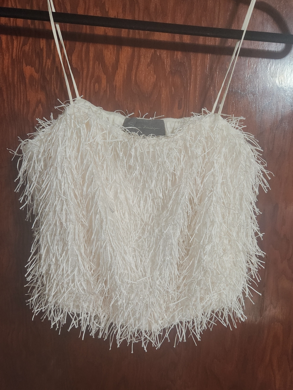 NWOT Anthropologie Sunday in Brooklyn Cream Fringe Cami Top XS